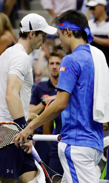 The Latest: Murray loses way after let, beaten by Nishikori